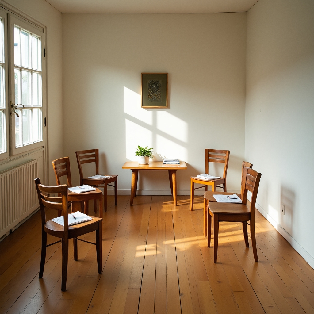 Sala de trabajo del taller en Valencia con luz natural y ambiente de concentración